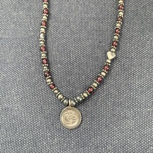 Stirling silver and garnet necklace